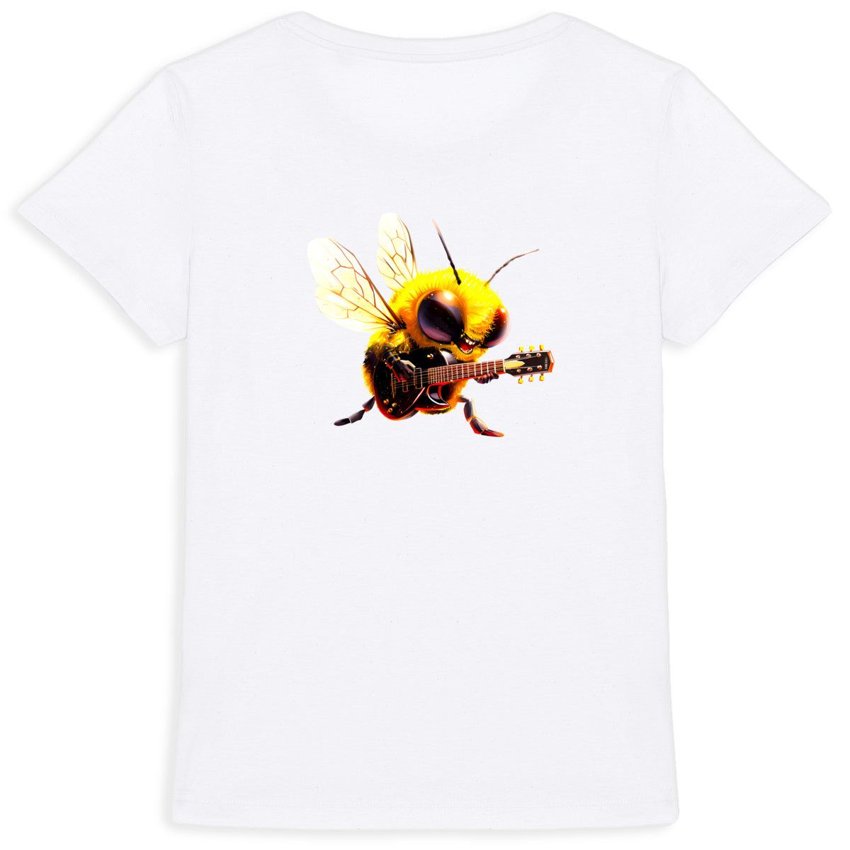 Guitar Bee 2 Back T-shirt Femme à Col Rond