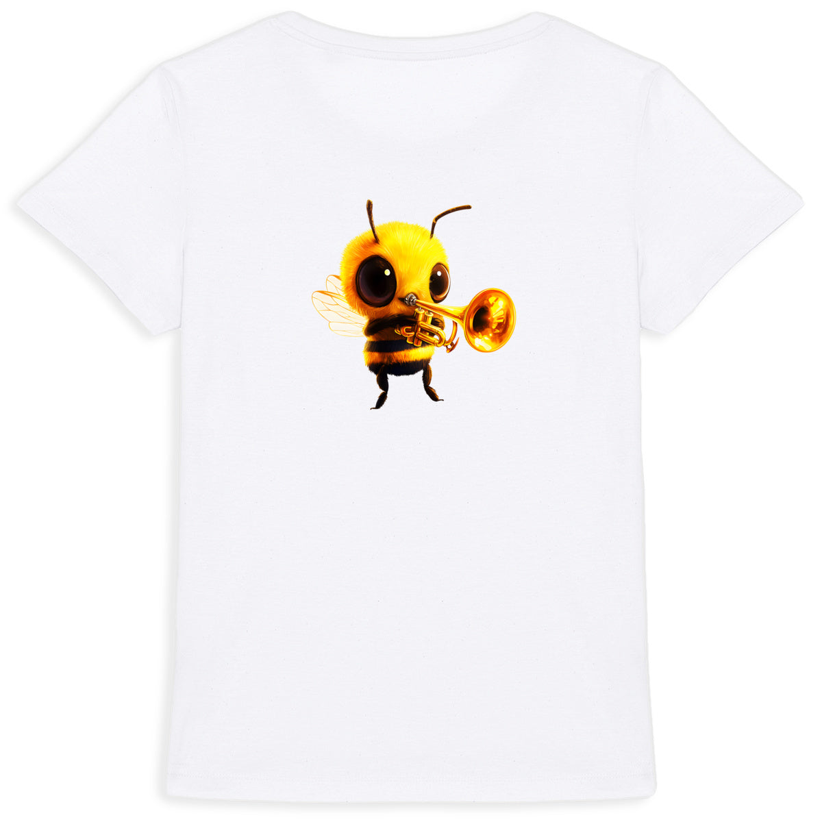 Trumpet Bee 1 Back T-shirt Femme à Col Rond