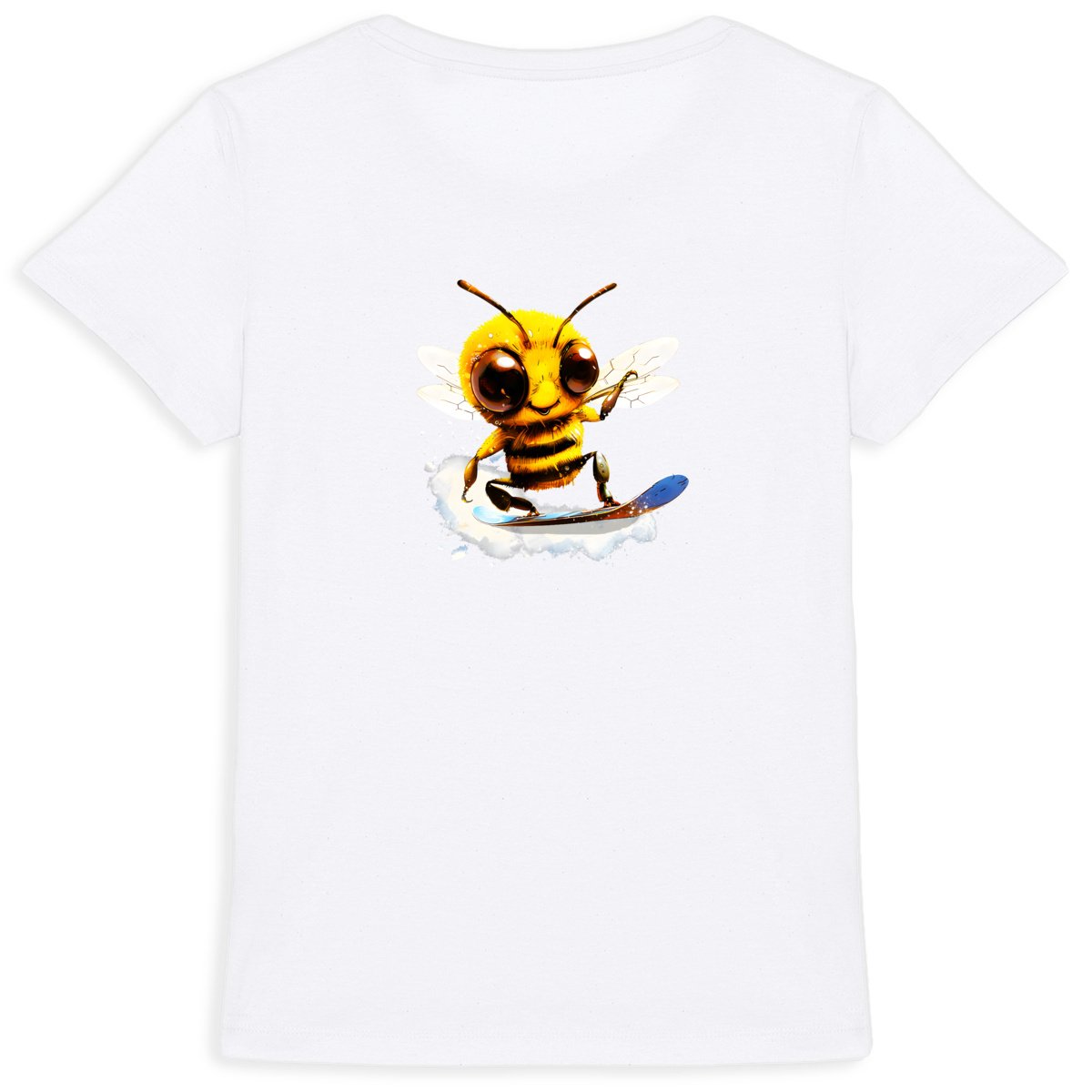 Snowboarding Bee Back T-shirt Femme à Col Rond