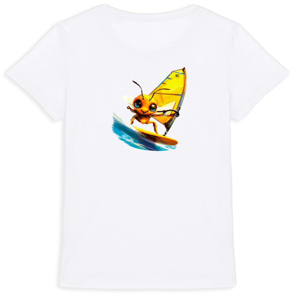 Windsurfing Bee Back T-shirt Femme à Col Rond