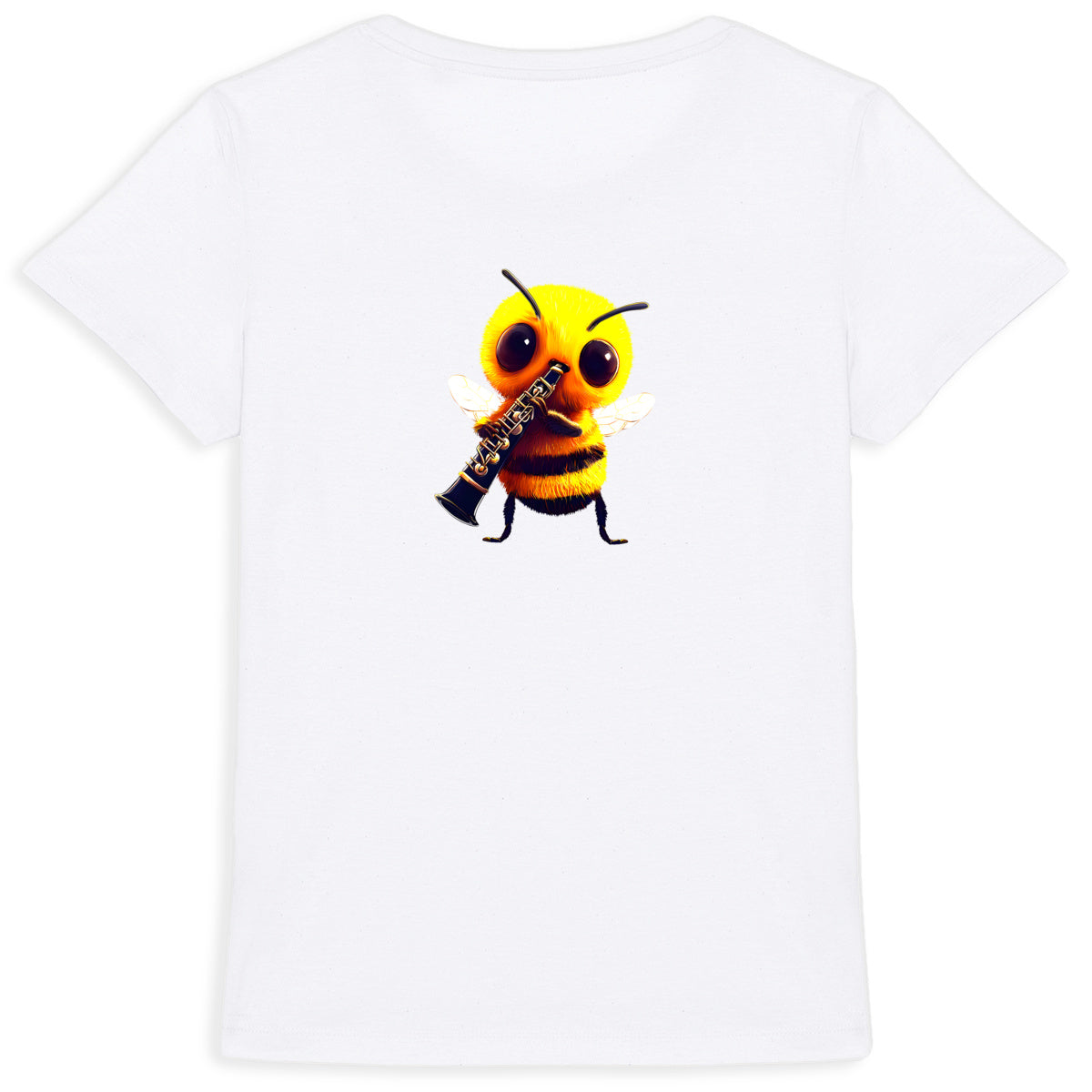 Clarinet Bee 1 Back T-shirt Femme à Col Rond