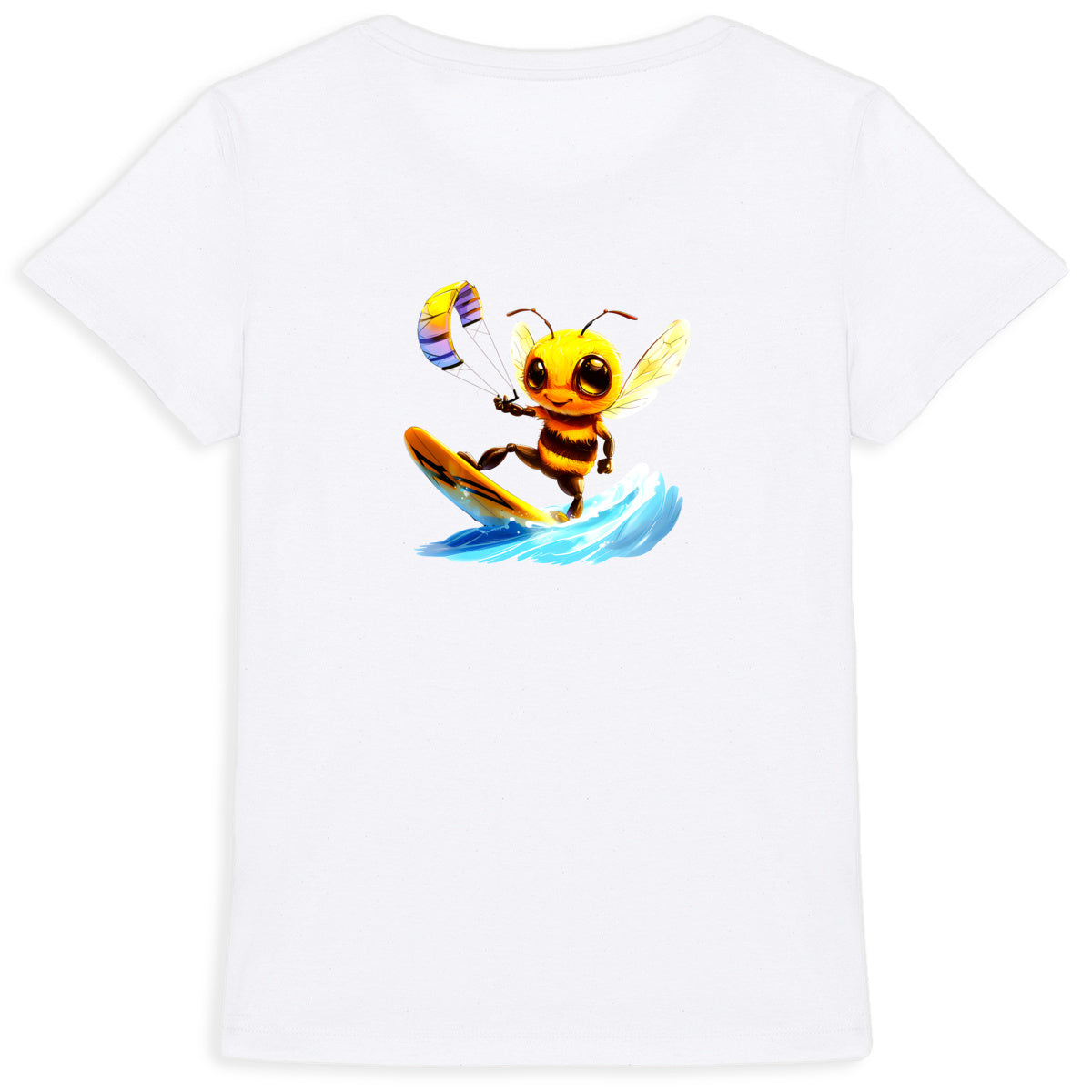 Kitesurfing Bee Back T-shirt Femme à Col Rond