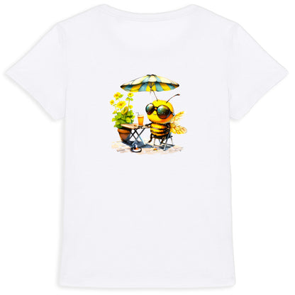 Chilling Bee at the Terrace Back T-shirt Femme à Col Rond