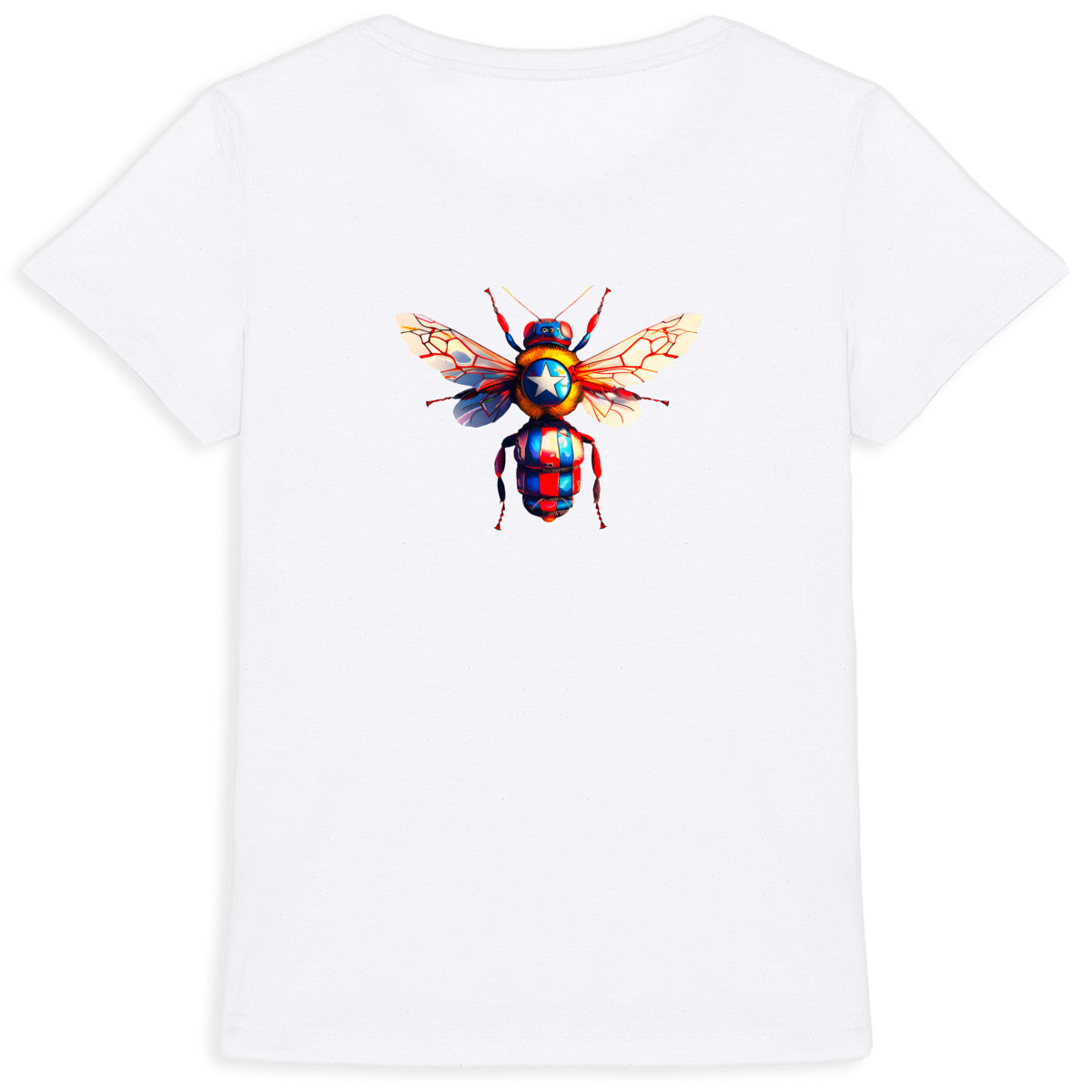 Captain America Bee Back T-shirt Femme à Col Rond