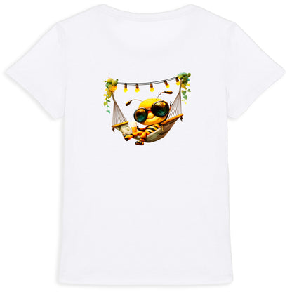 Chilling Out Bee in the Hammock Back T-shirt Femme à Col Rond