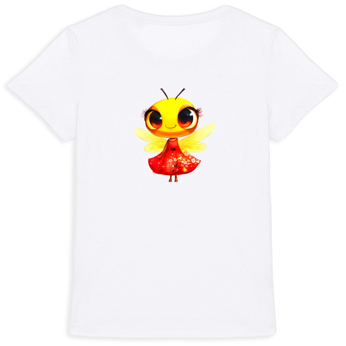 Dressed Up Bee 3 Back T-shirt Femme à Col Rond