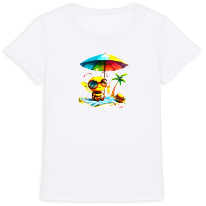 Chilling Bee at the Beach Back T-shirt Femme à Col Rond