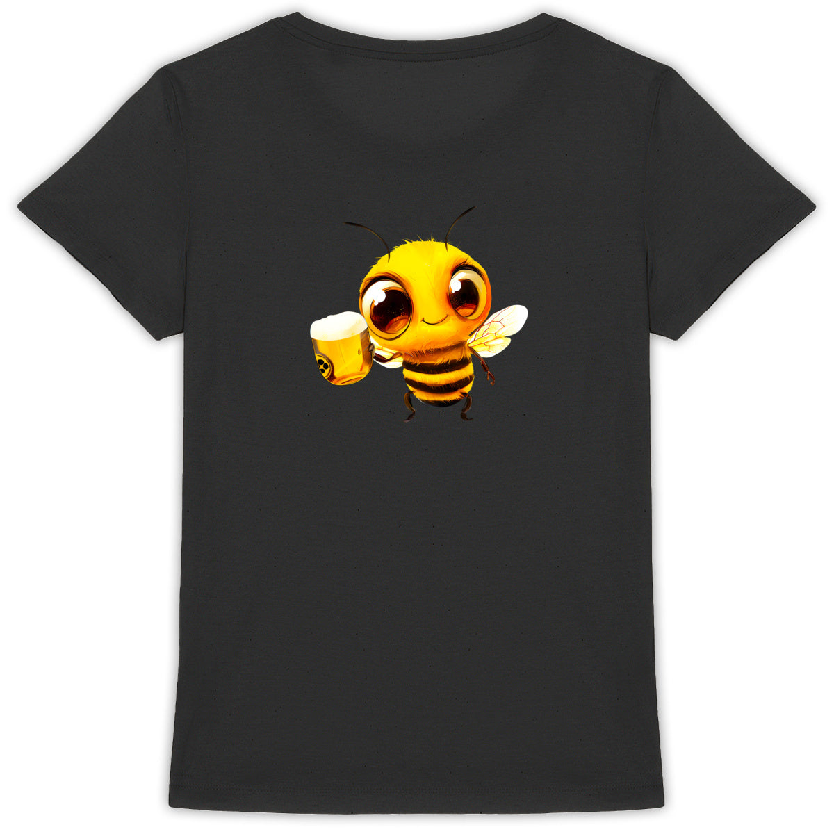 Bee Drinking Beer 2 Back T-shirt Femme à Col Rond