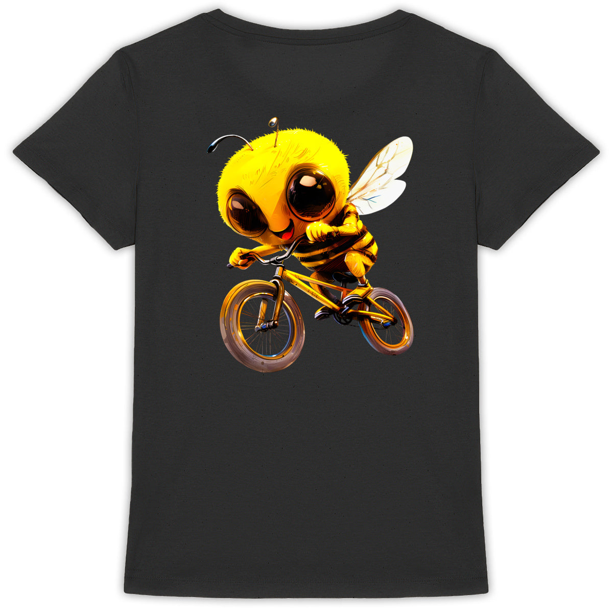 Biking Bee Back T-shirt Femme à Col Rond