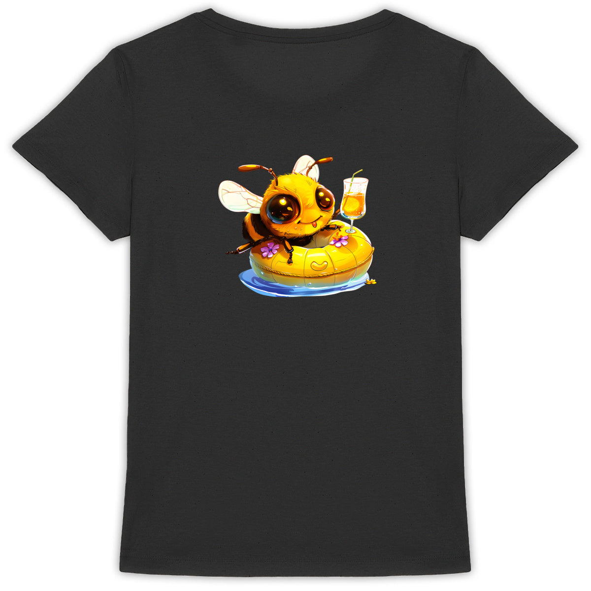 Chilling Bee at the Pool Back T-shirt Femme à Col Rond