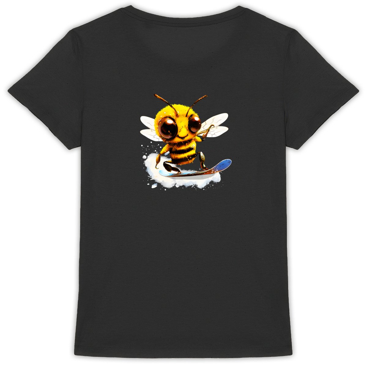 Snowboarding Bee Back T-shirt Femme à Col Rond