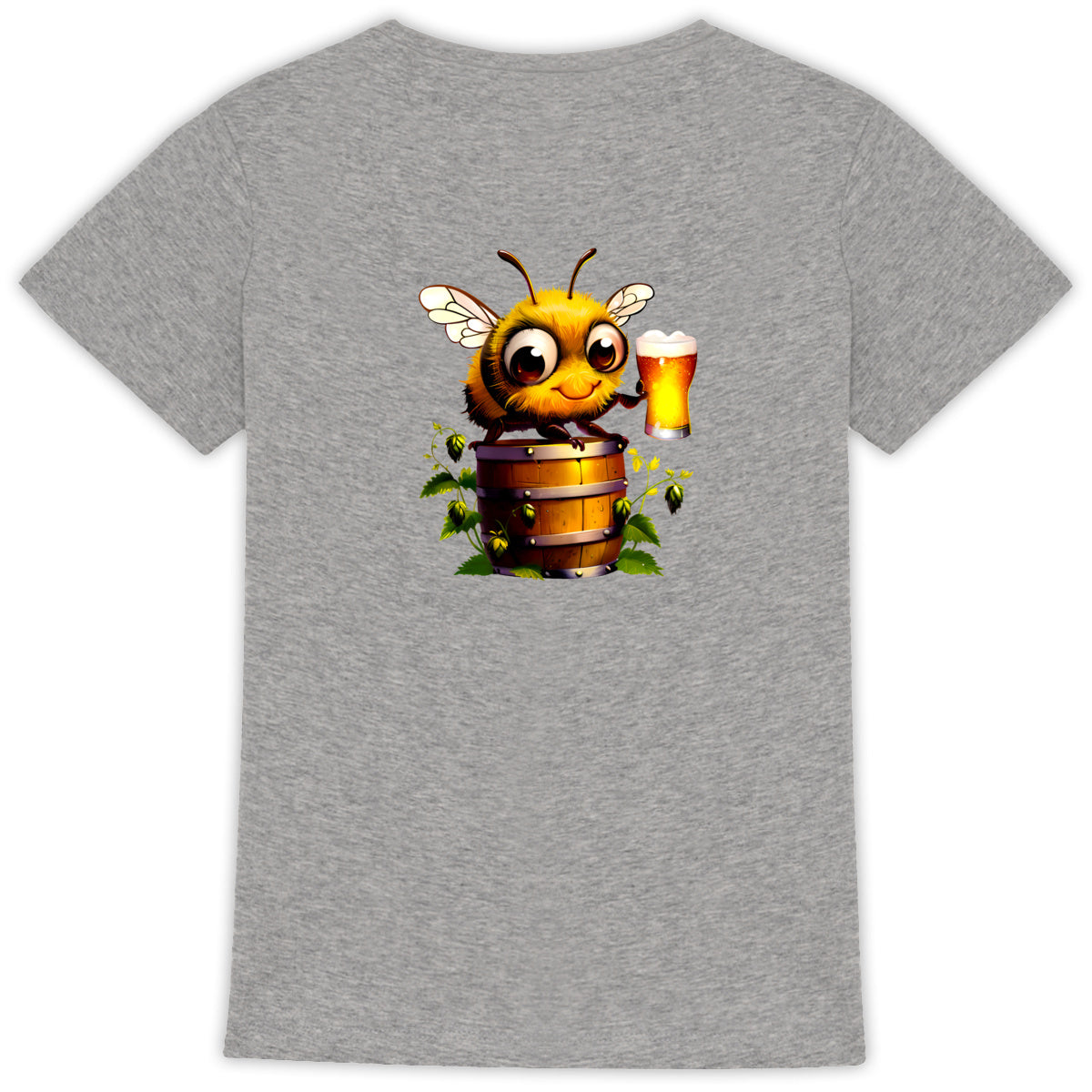 Bee Drinking Beer 2 Back T-shirt Femme à Col Rond