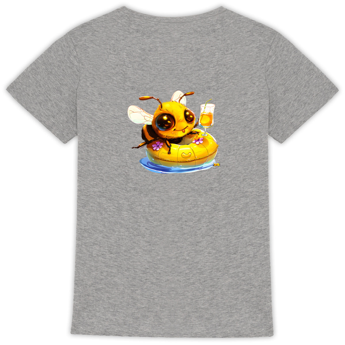 Chilling Bee at the Pool Back T-shirt Femme à Col Rond