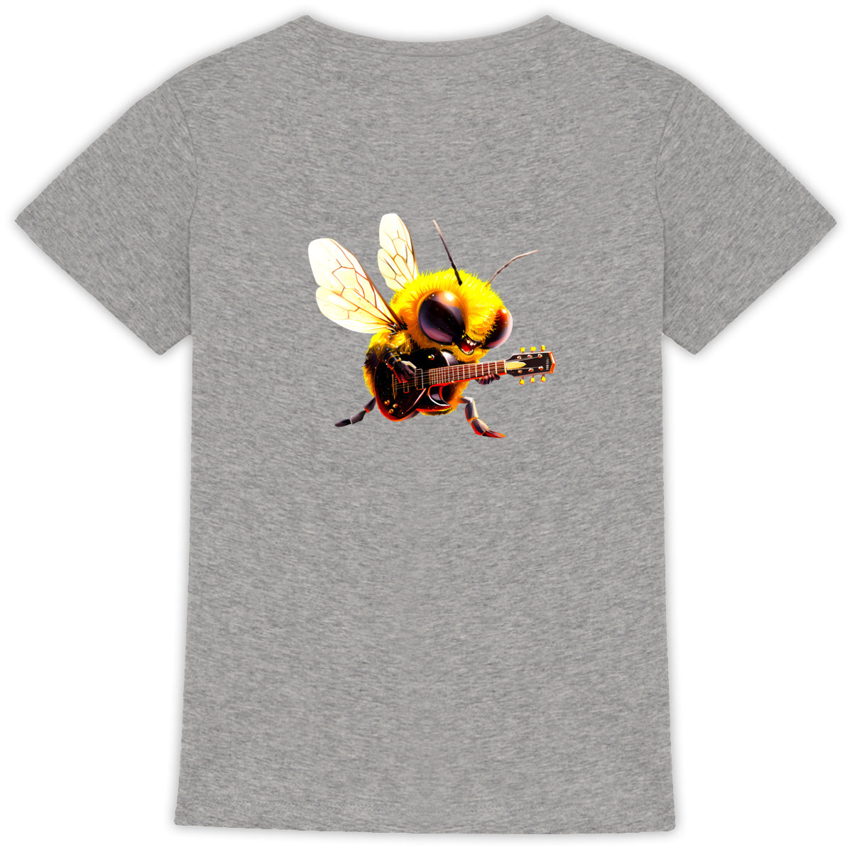 Guitar Bee 2 Back T-shirt Femme à Col Rond