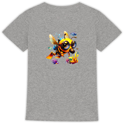 Diving Bee Back T-shirt Femme à Col Rond