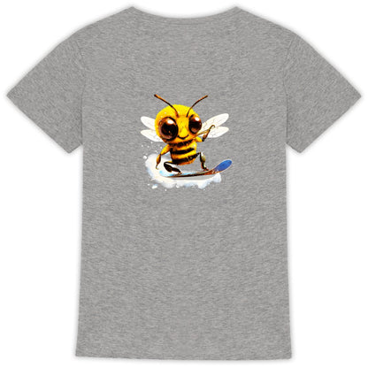 Snowboarding Bee Back T-shirt Femme à Col Rond