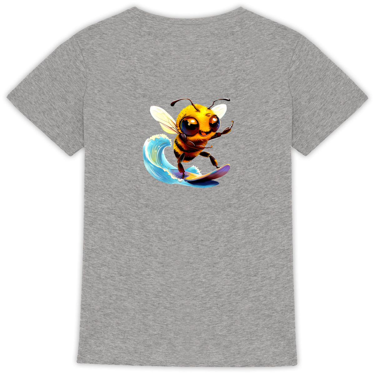 Surfing Bee Back T-shirt Femme à Col Rond