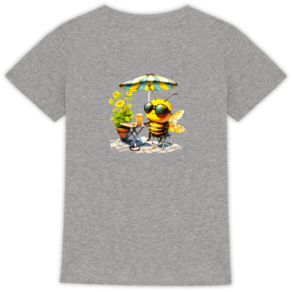 Chilling Bee at the Terrace Back T-shirt Femme à Col Rond