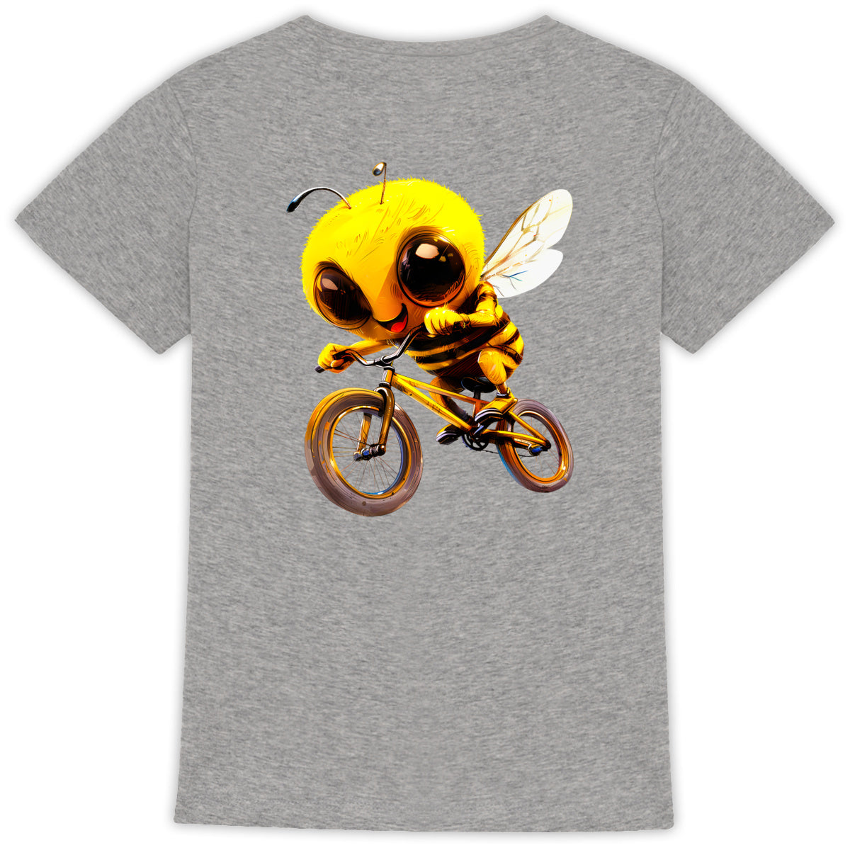 Biking Bee Back T-shirt Femme à Col Rond