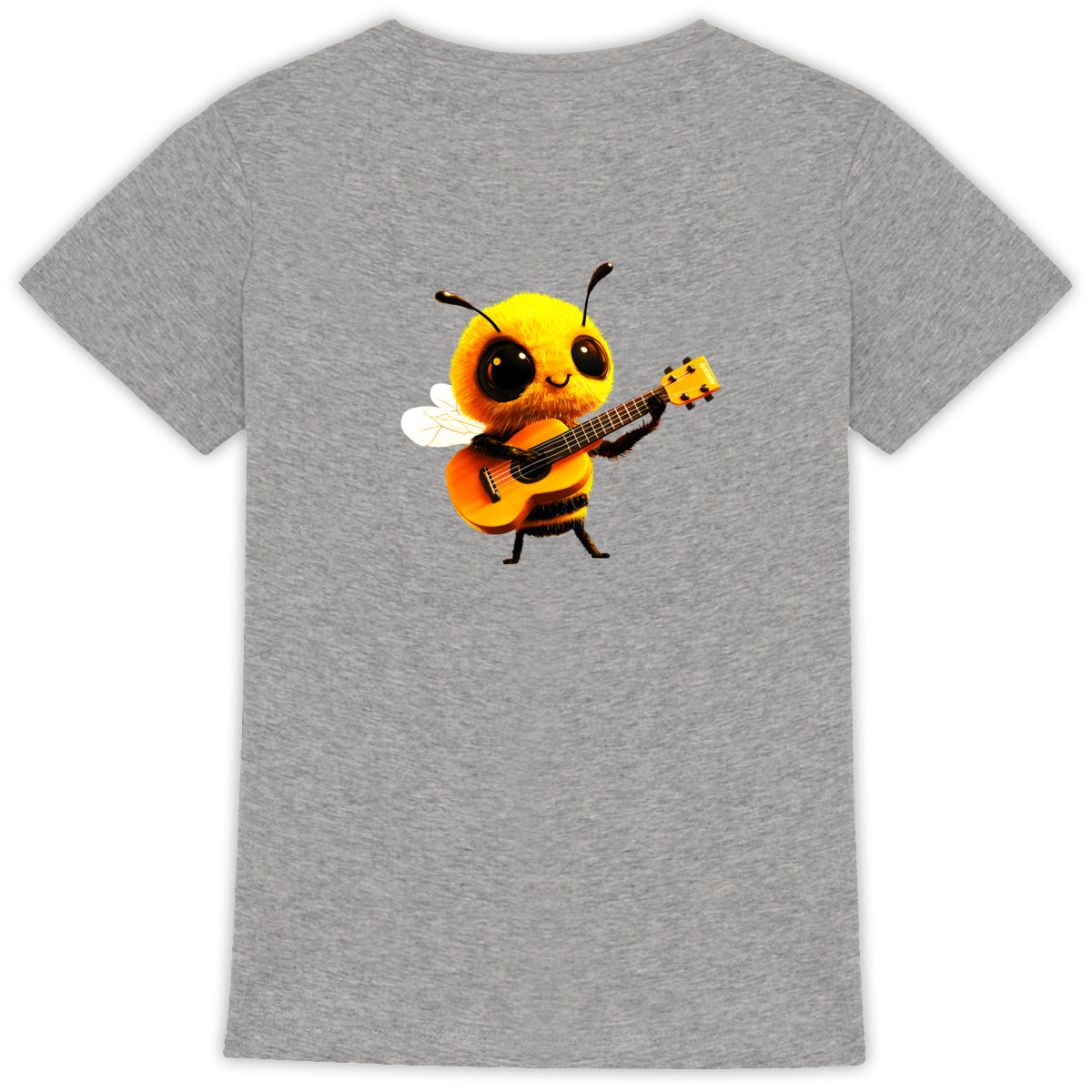 Guitar Bee 1 Back T-shirt Femme à Col Rond