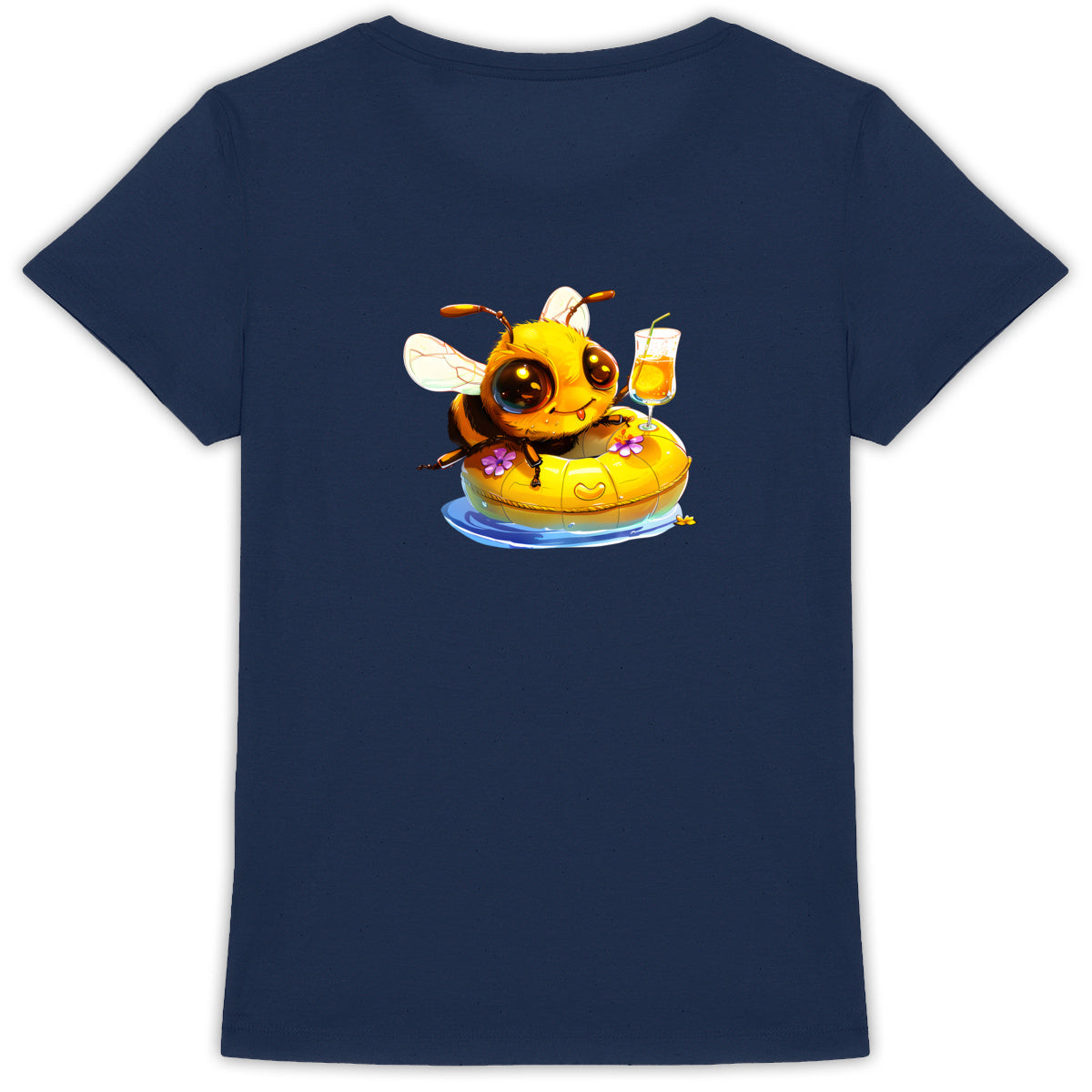 Chilling Bee at the Pool Back T-shirt Femme à Col Rond