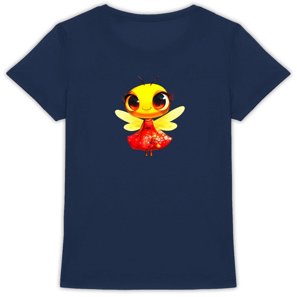 Dressed Up Bee 3 Back T-shirt Femme à Col Rond