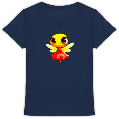 Dressed Up Bee 3 Back T-shirt Femme à Col Rond