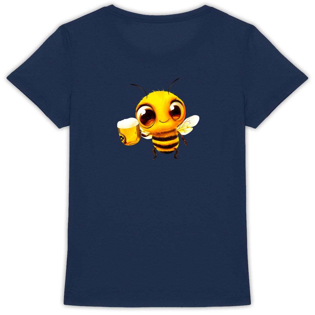 Bee Drinking Beer 2 Back T-shirt Femme à Col Rond