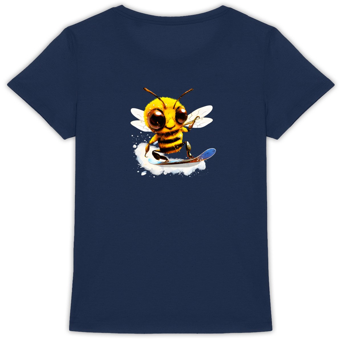 Snowboarding Bee Back T-shirt Femme à Col Rond