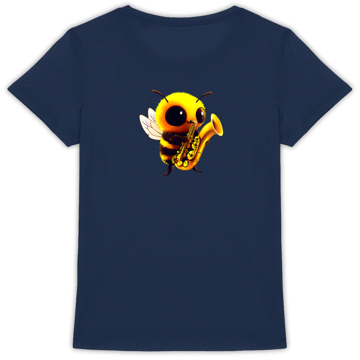 Saxophone Bee 1 Back T-shirt Femme à Col Rond