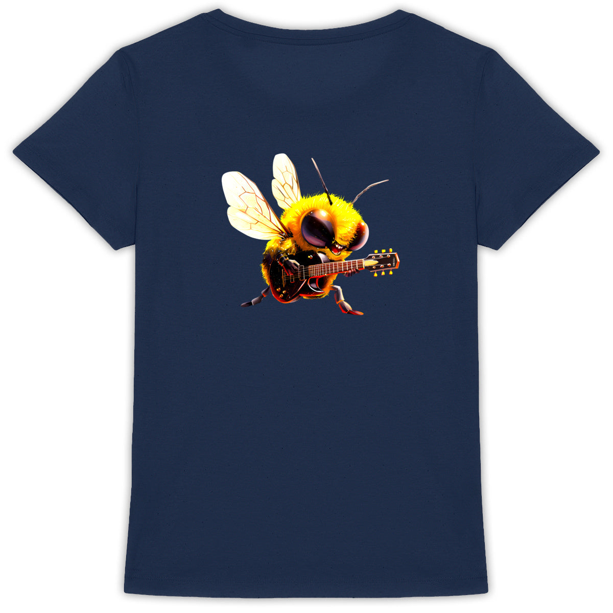 Guitar Bee 2 Back T-shirt Femme à Col Rond