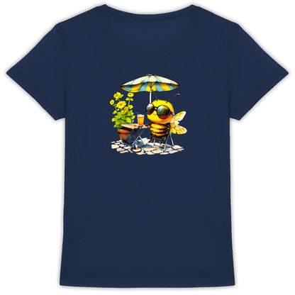 Chilling Bee at the Terrace Back T-shirt Femme à Col Rond