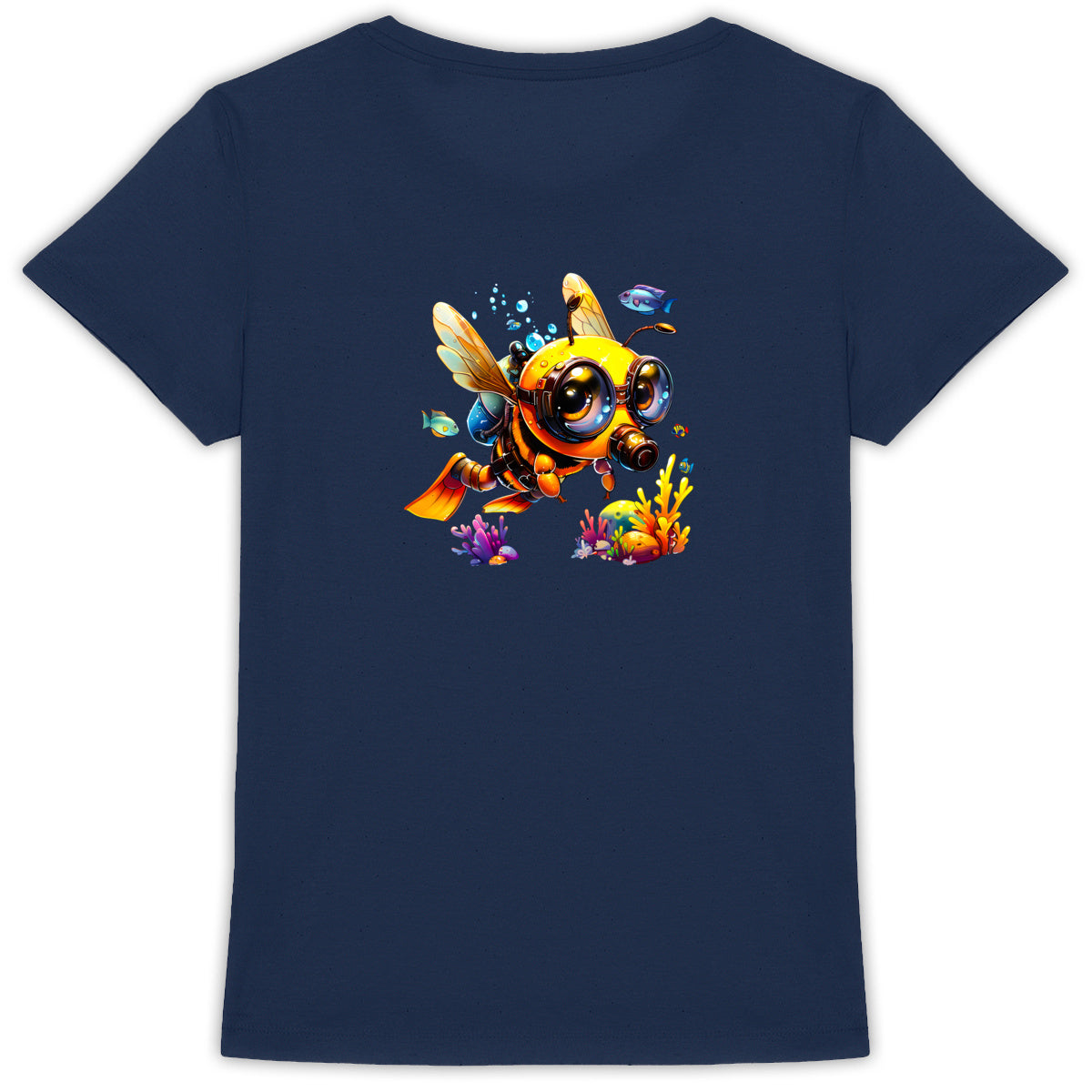 Diving Bee Back T-shirt Femme à Col Rond