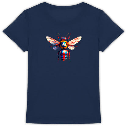 Captain America Bee Back T-shirt Femme à Col Rond