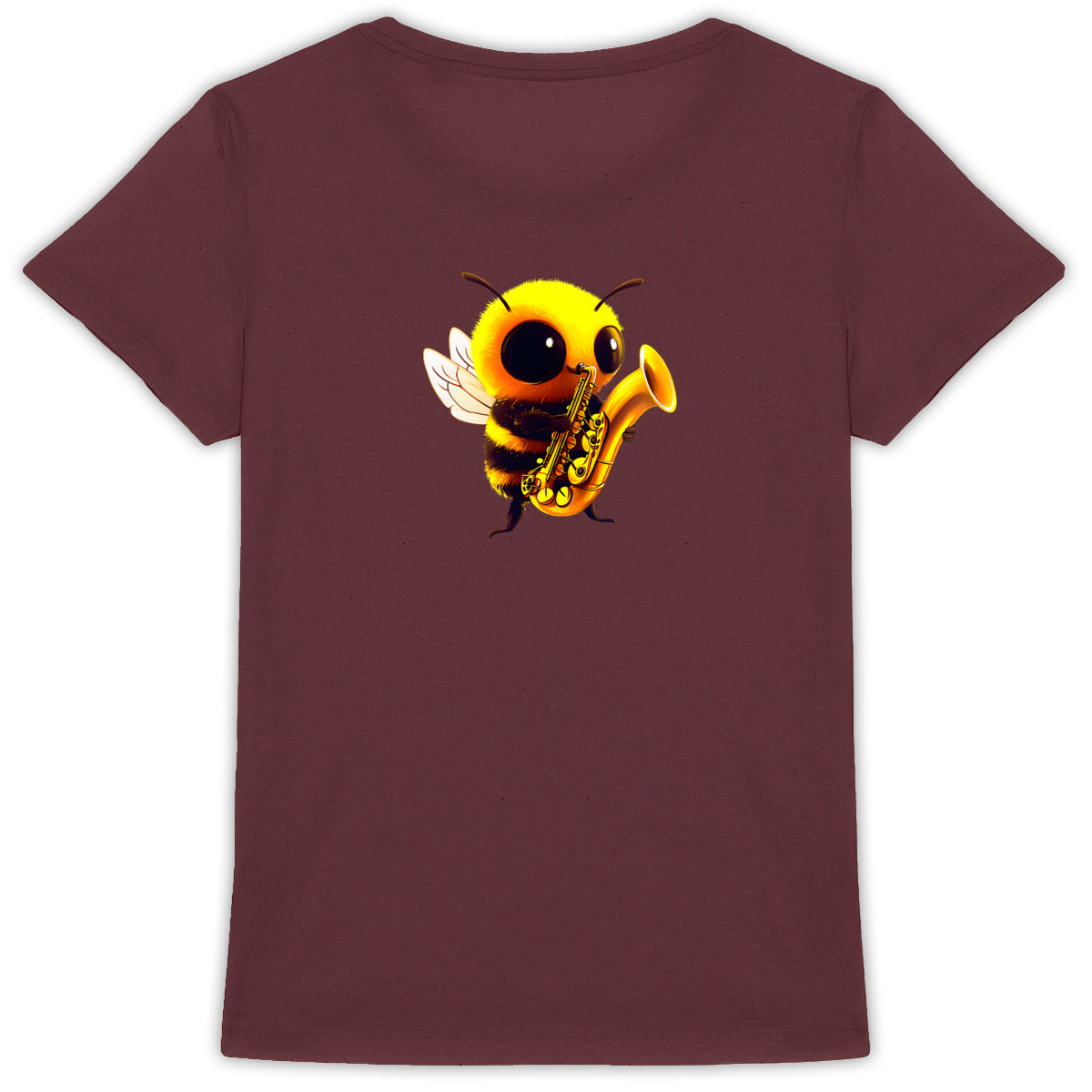 Saxophone Bee 1 Back T-shirt Femme à Col Rond