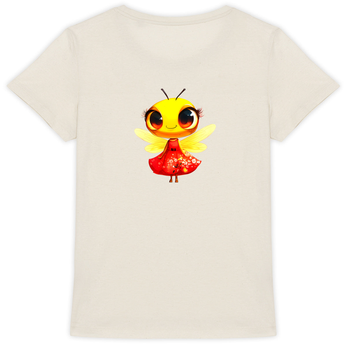 Dressed Up Bee 3 Back T-shirt Femme à Col Rond