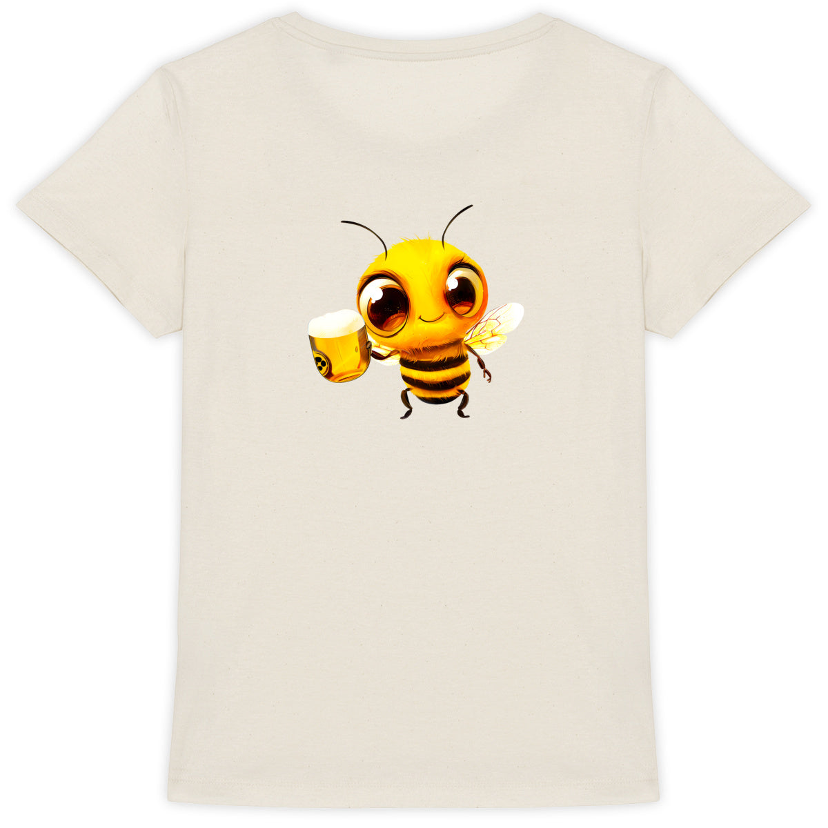 Bee Drinking Beer 2 Back T-shirt Femme à Col Rond