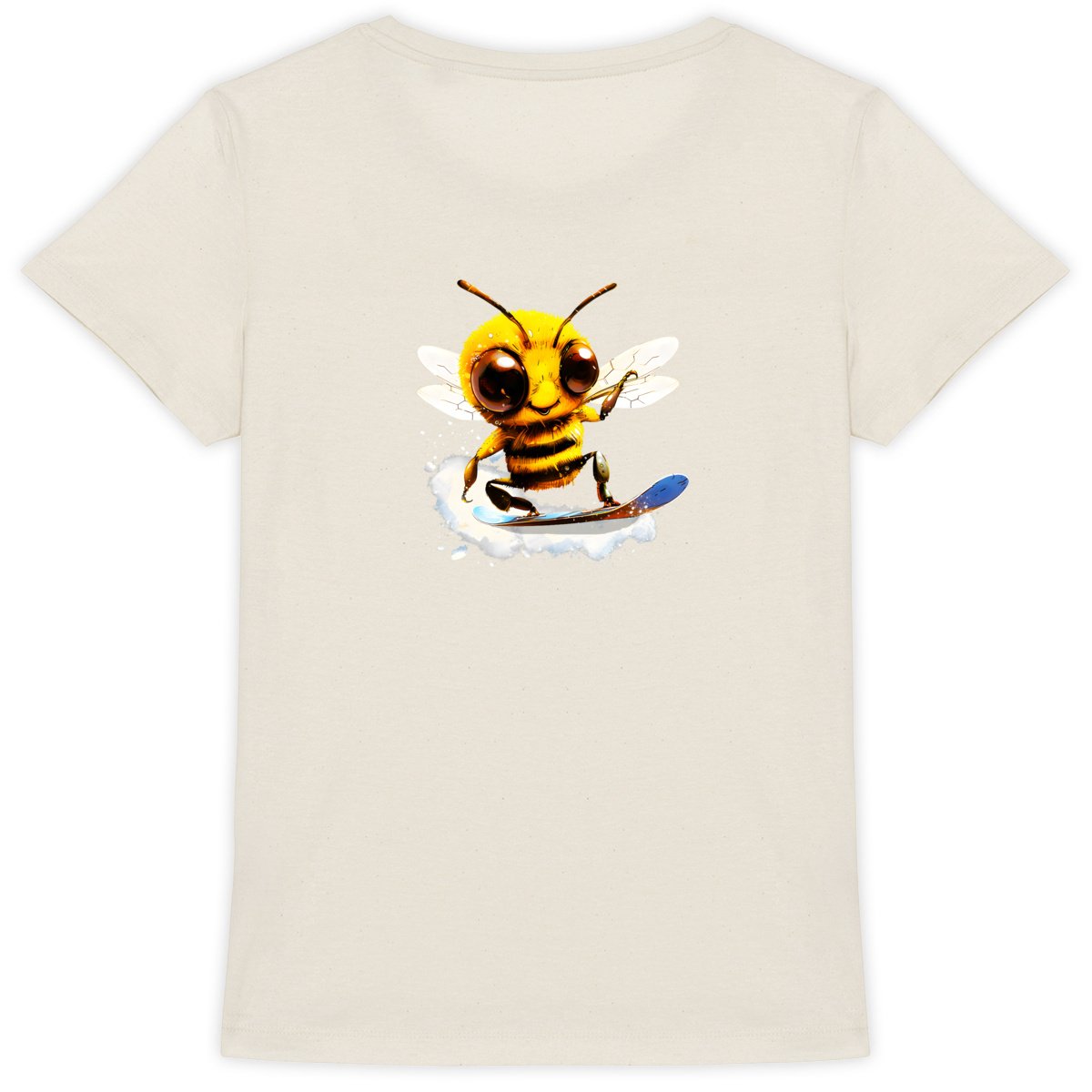 Snowboarding Bee Back T-shirt Femme à Col Rond