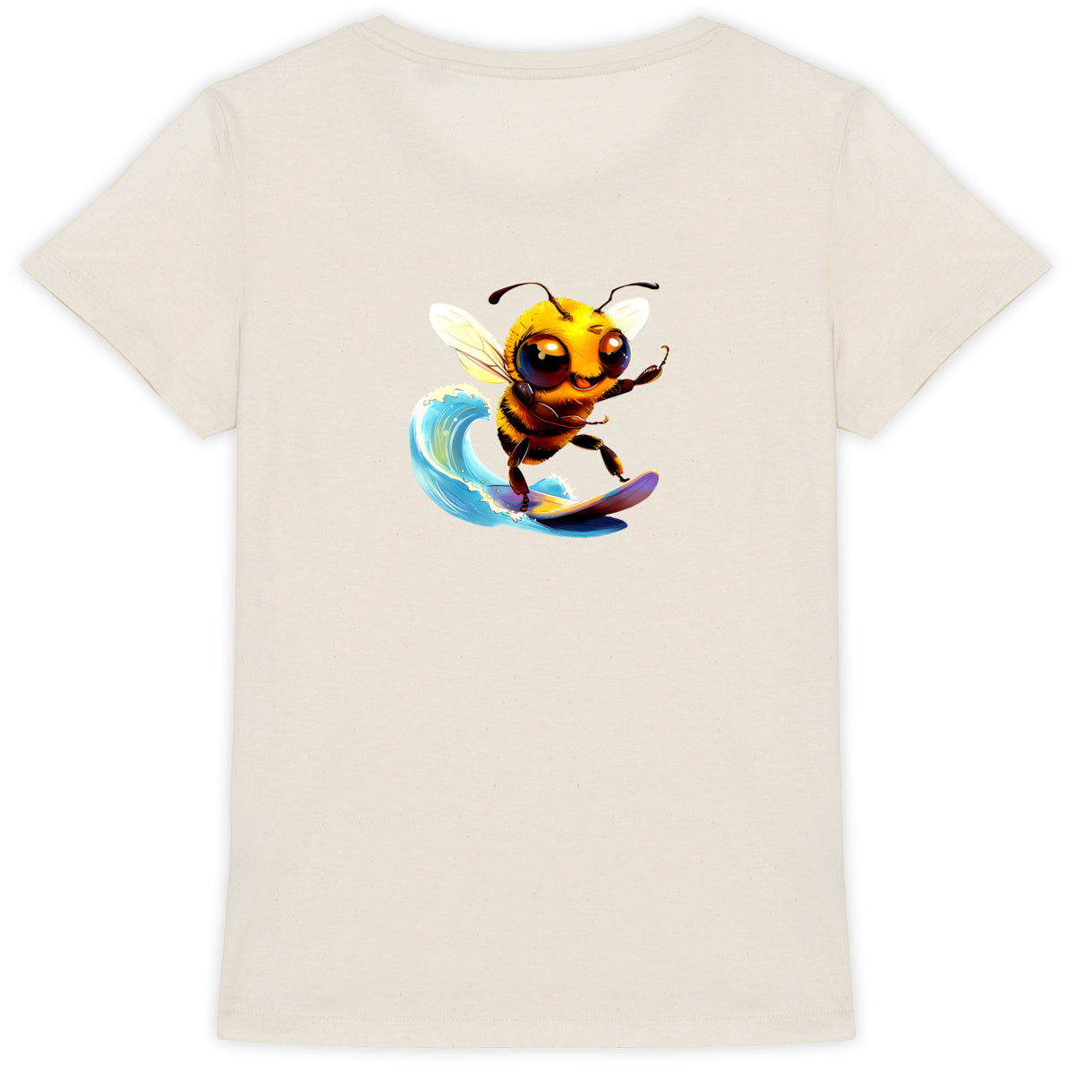 Surfing Bee Back T-shirt Femme à Col Rond