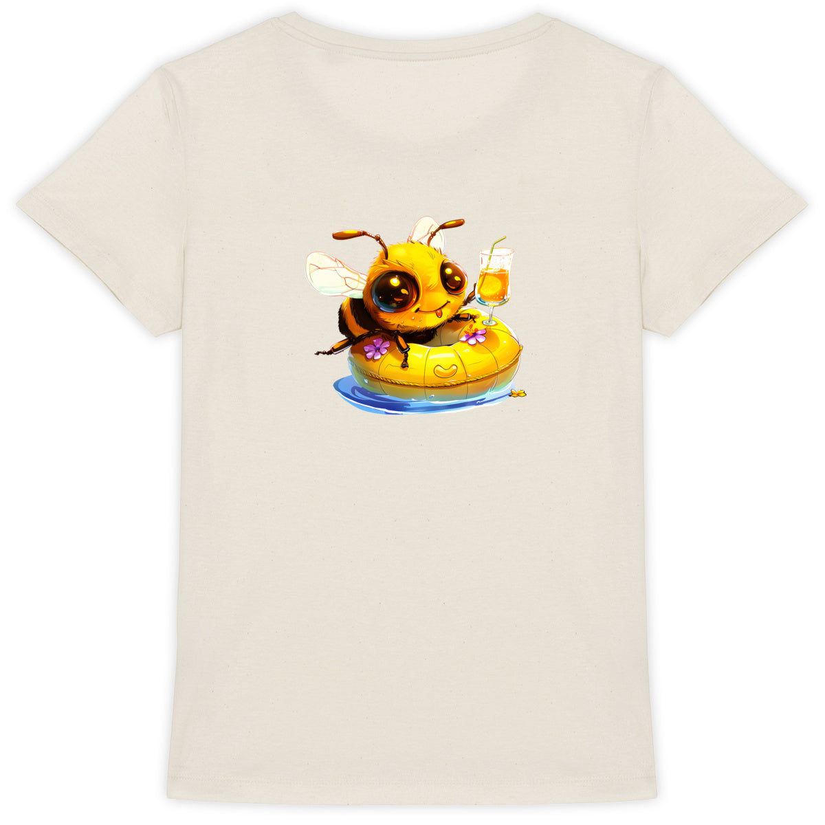 Chilling Bee at the Pool Back T-shirt Femme à Col Rond