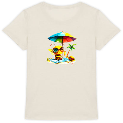 Chilling Bee at the Beach Back T-shirt Femme à Col Rond