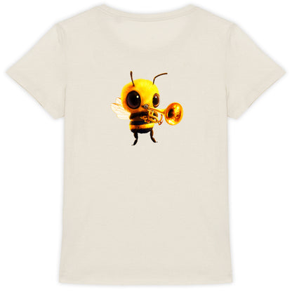 Trumpet Bee 1 Back T-shirt Femme à Col Rond