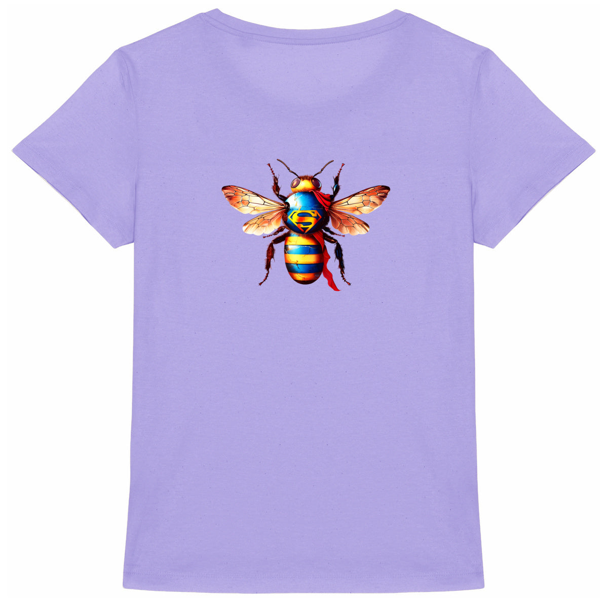 Super Man Bee Back T-shirt Femme à Col Rond