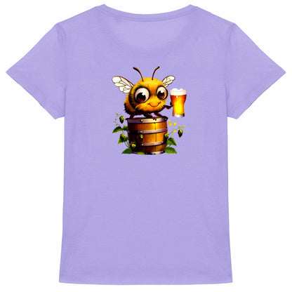 Bee Drinking Beer 2 Back T-shirt Femme à Col Rond