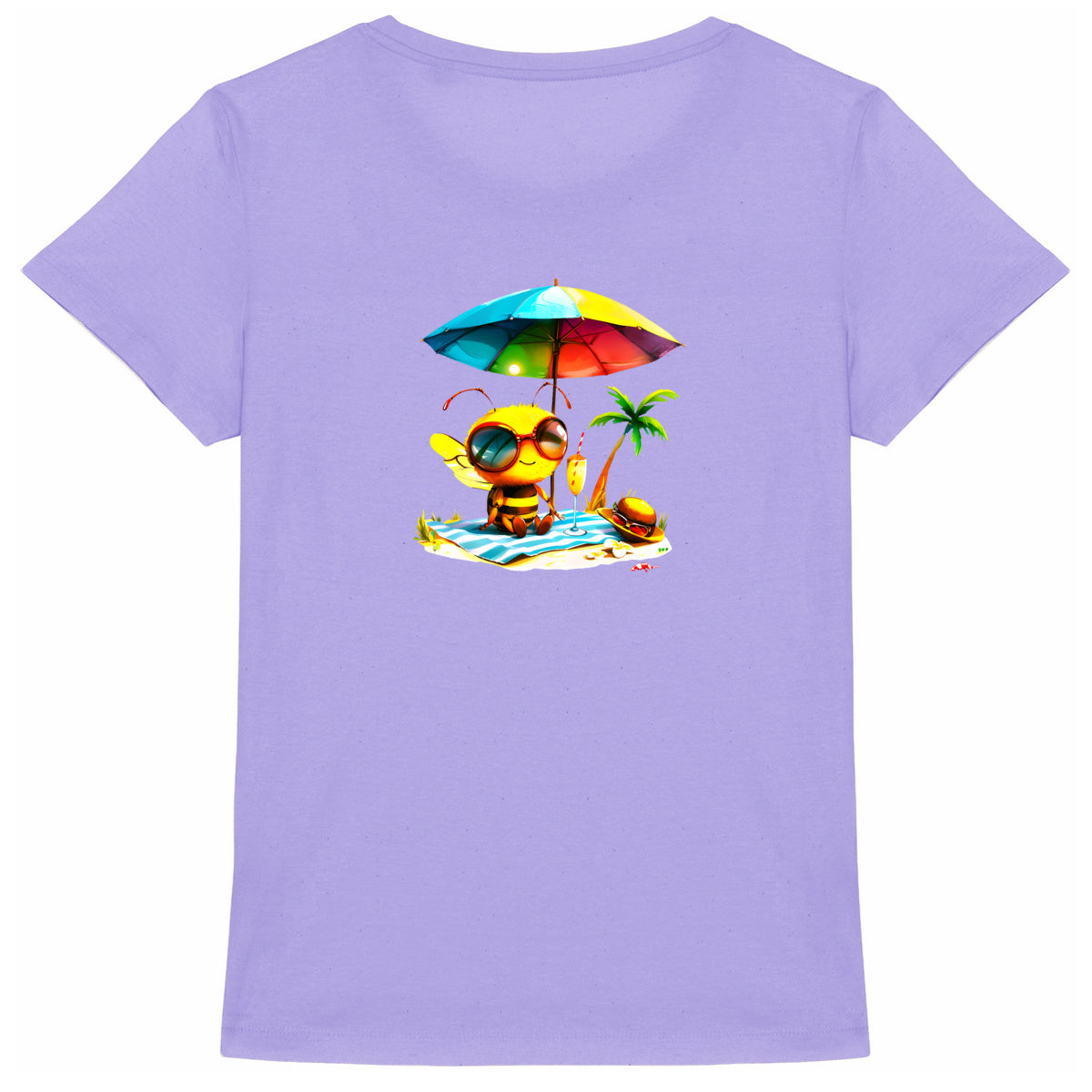 Chilling Bee at the Beach Back T-shirt Femme à Col Rond