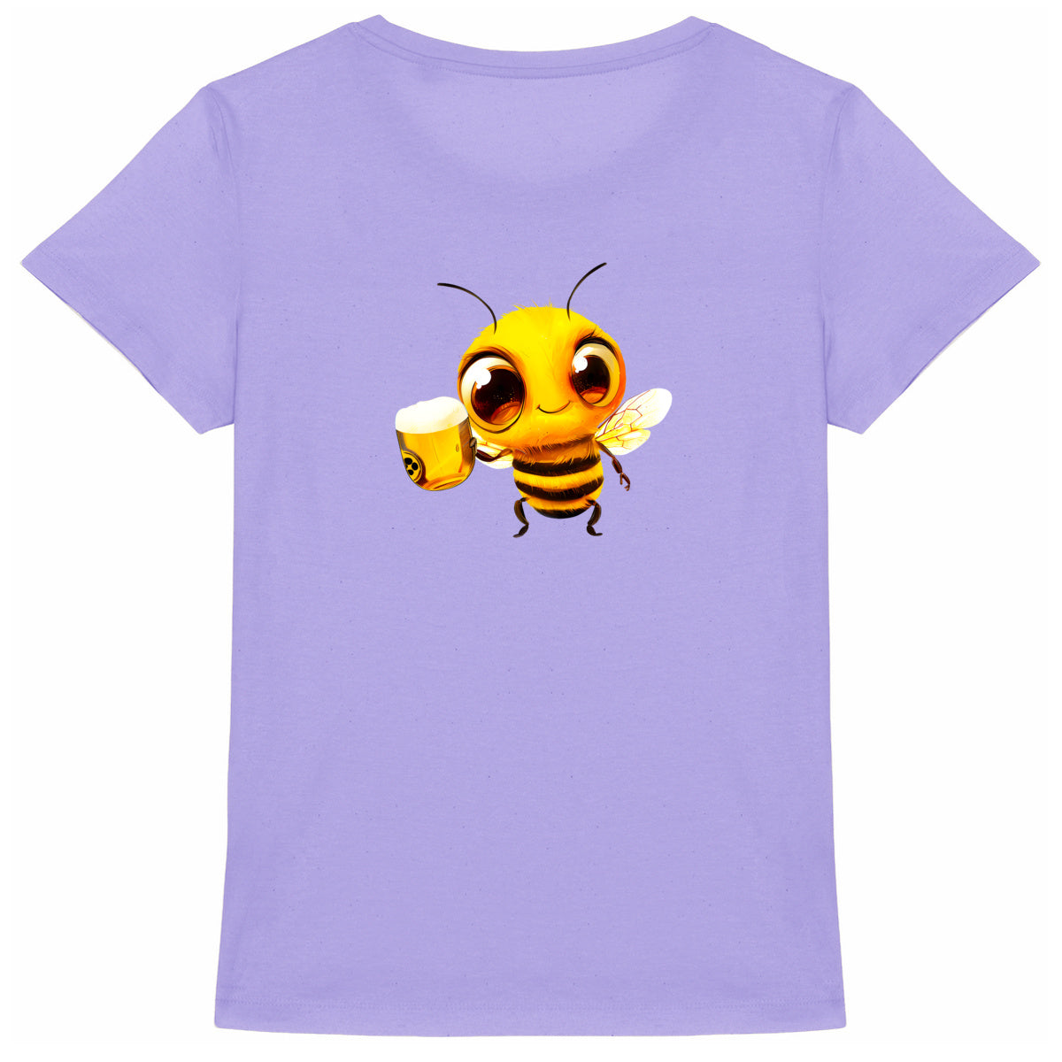 Bee Drinking Beer 2 Back T-shirt Femme à Col Rond