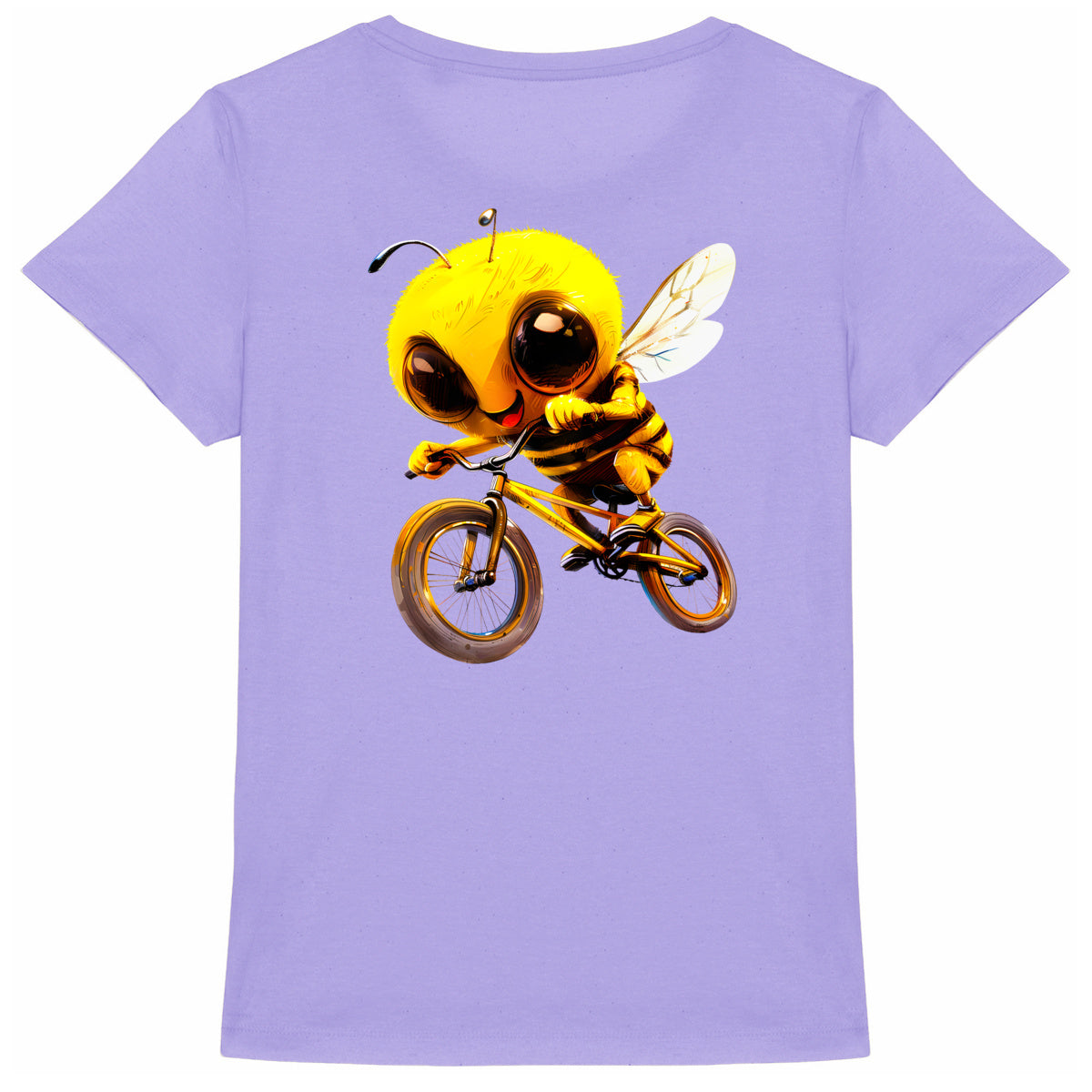 Biking Bee Back T-shirt Femme à Col Rond