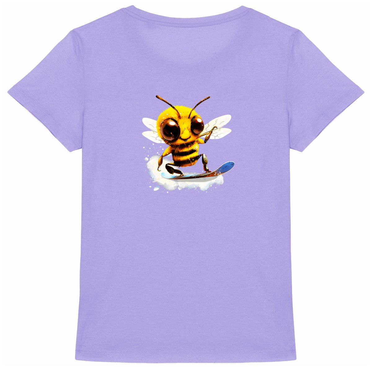 Snowboarding Bee Back T-shirt Femme à Col Rond