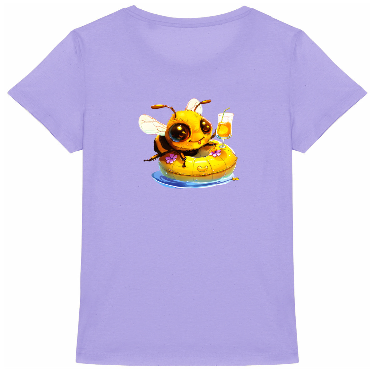 Chilling Bee at the Pool Back T-shirt Femme à Col Rond