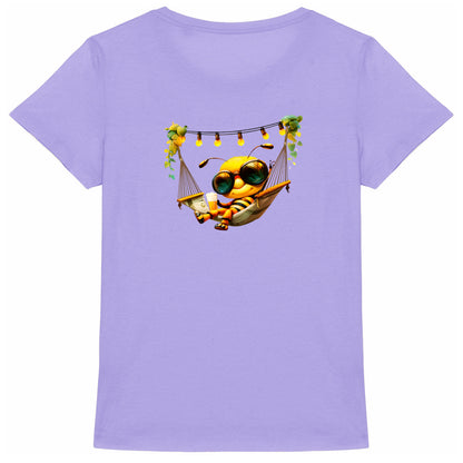 Chilling Out Bee in the Hammock Back T-shirt Femme à Col Rond